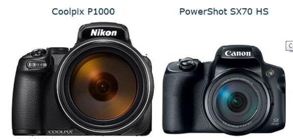 مقایسه دوربین کانن SX70 با دوربین نیکون P1000