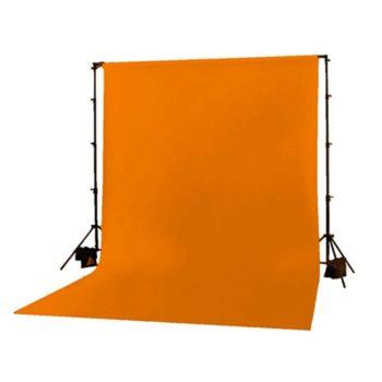 فون عکاسی (پرده عکاسی) نارنجی ۳×۲ پارچه‌ شطرنجی سوزنی