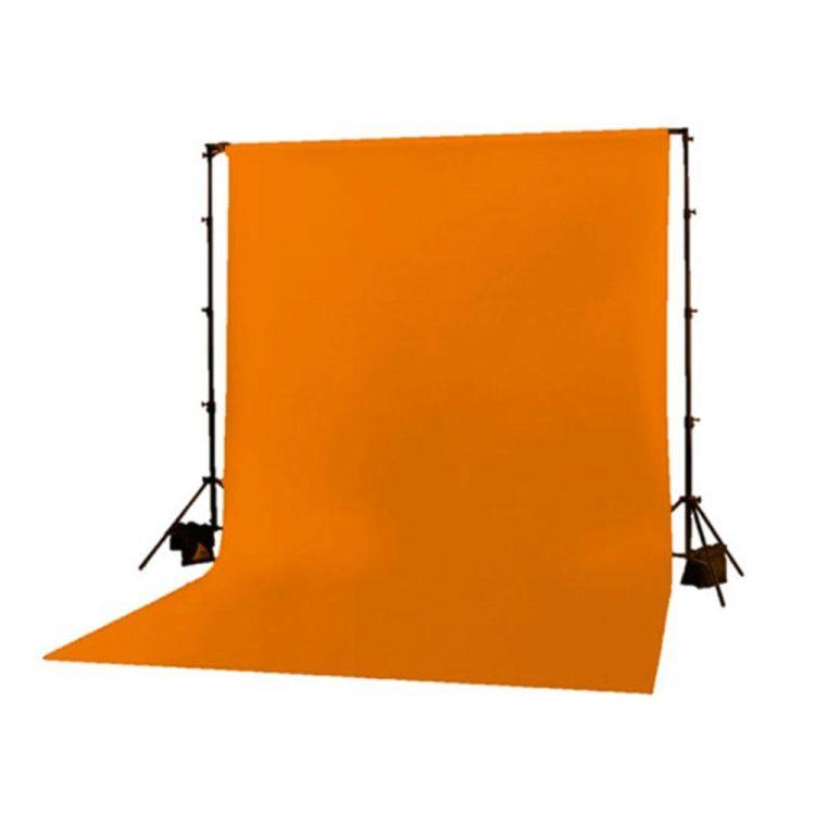 فون عکاسی (پرده عکاسی) نارنجی 5×3 پارچه‌ شطرنجی سوزنی