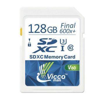 کارت حافظه SDHC ویکومن مدل Extra 600X کلاس 10استاندارد UHS-I سرعت 90MB/S U3 4Kظرفیت 128 گیگابایت