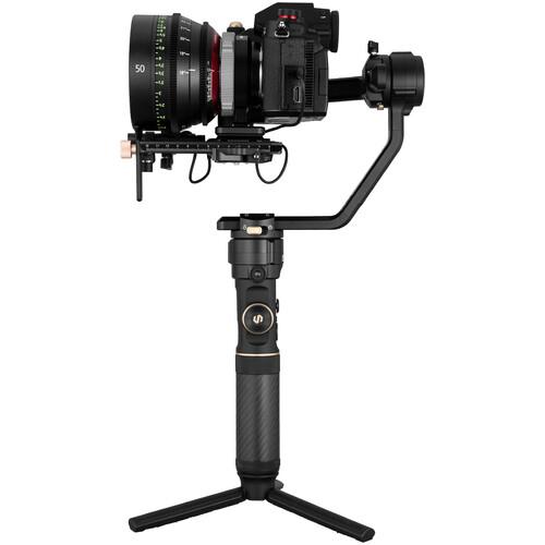 تصویر از نمای کناری گیمبال دوربین ژیون کرین 2 اس به همراه هولدر Zhiyun-Tech CRANE 2S With Holder