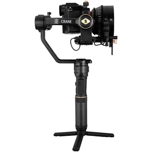 تصویر از نمای جانبی گیمبال دوربین ژیون کرین 2 اس به همراه هولدر Zhiyun-Tech CRANE 2S With Holder به صورت ایستاده بدون دوربین