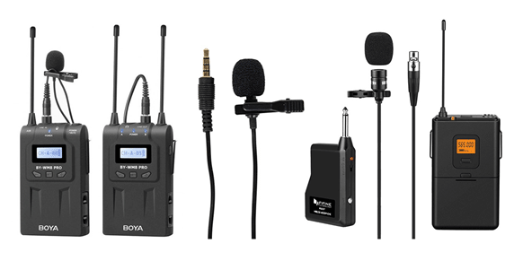 تنوعی از میکروفون های بی سیم و بلوتوثی در یک قاب