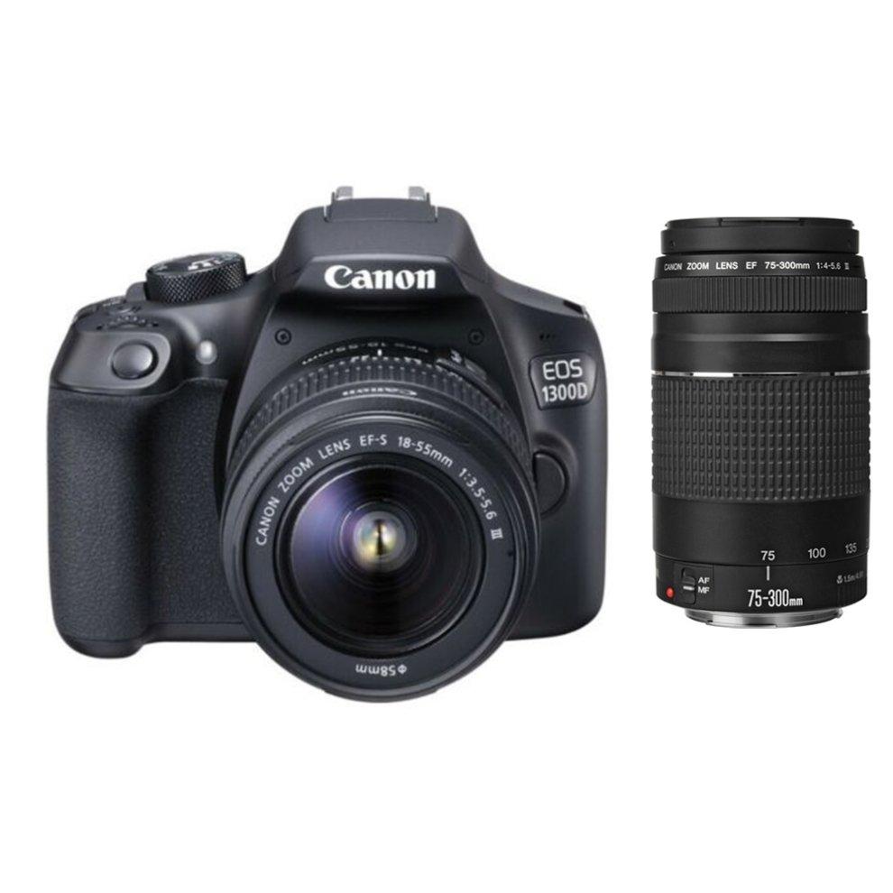CANON EOS 1300D EF-S 18-55mm F3.5-5.6 IS III+EF 75-300mm F4-5.6 III