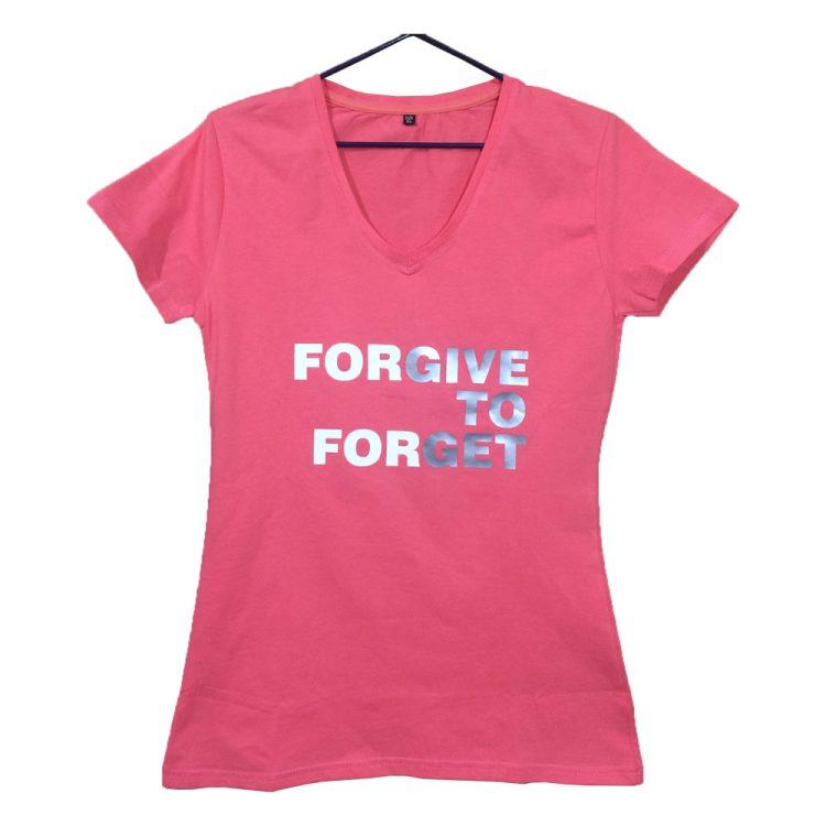 تی شرت زنانه یقه هفت طرح Forgive to Forget
