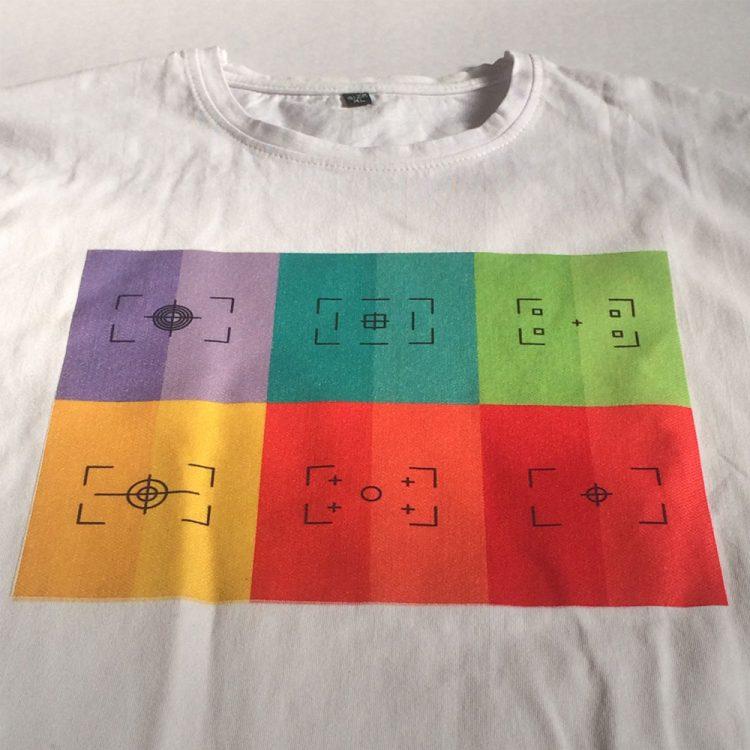 تی شرت مردانه و زنانه یقه گرد طرح 8 کادر رنگی