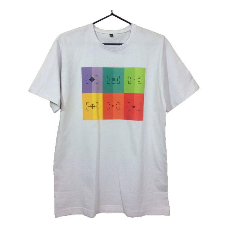 تی شرت مردانه و زنانه یقه گرد طرح 8 کادر رنگی