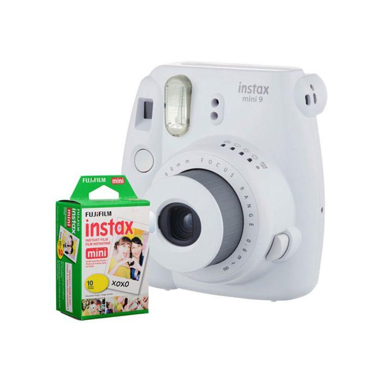 دوربین چاپ سریع فوجی فیلم سفید Instax Mini 9 + کاغذ 10 تایی