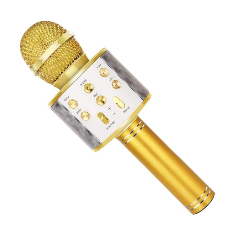 میکروفن اسپیکر بلوتوثی WS-858 Wireless Microphon Gold