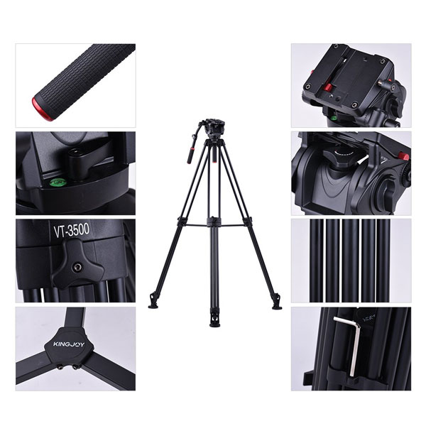 سه پایه دوربین کینگ جوی هد معمولی مدل King Joy VT-3500