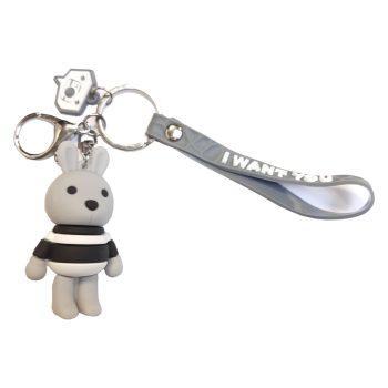 جاکلیدی سیلیکونی طرح خرگوش طوسی Gray rabbit