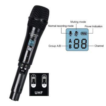 نمایشگر ست میکروفون بی سیم Comica CVM-WM200D