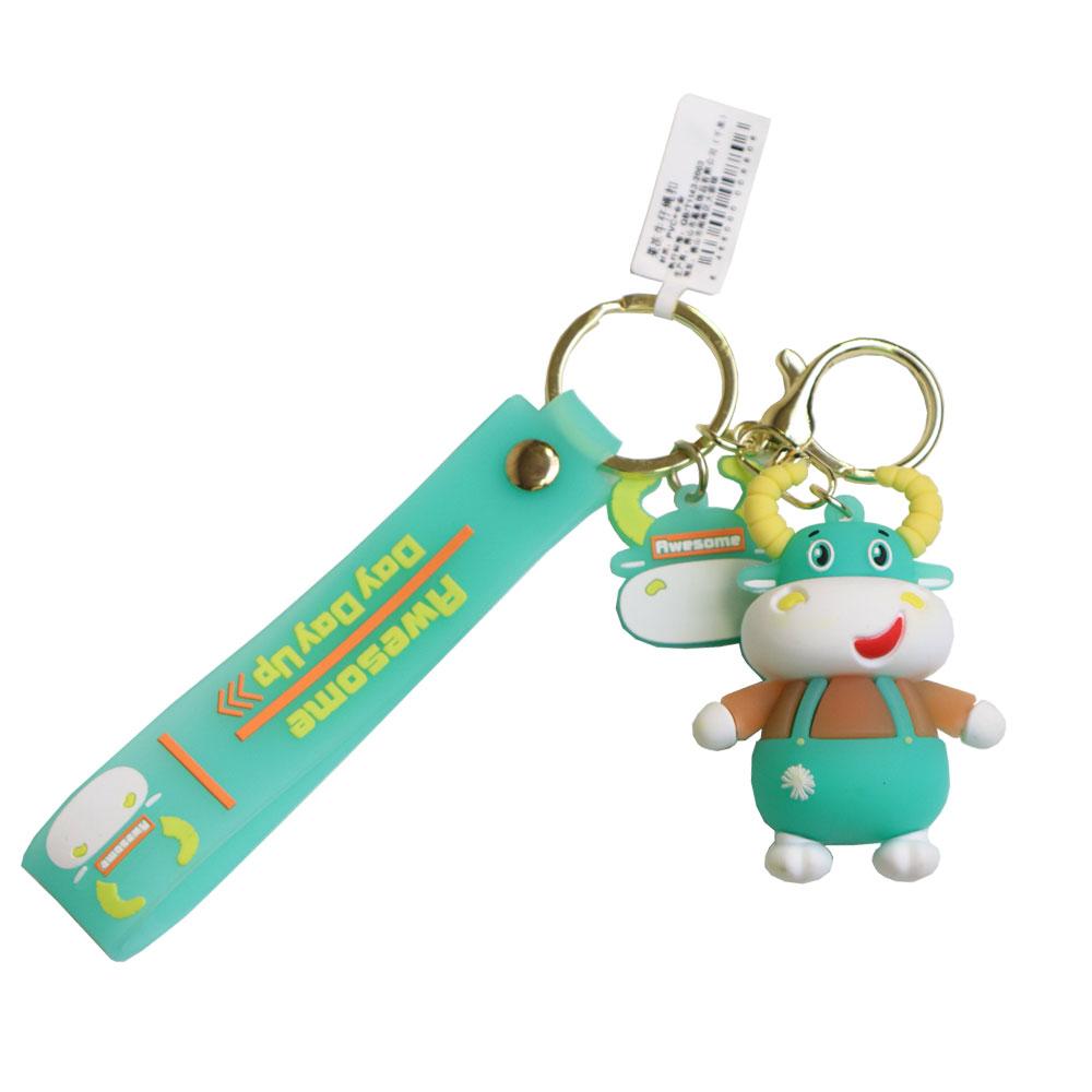 جاکلیدی سیلیکونی طرح گاو سبز Model Green cow