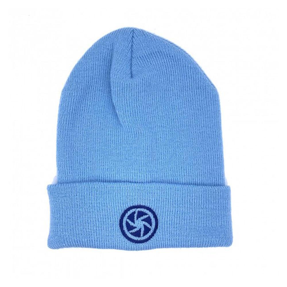کلاه بافت طرح دیافراگم رنگ آبی روشن