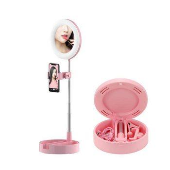 رینگ لایت آرایشی و آینه G3 صورتی