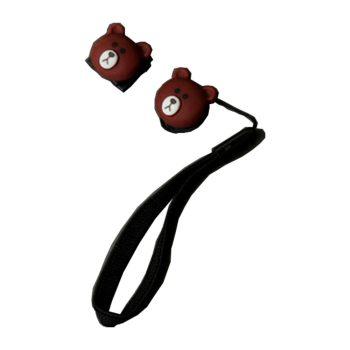 ست بند درپوش لنز و کفشک فلاش دوربین طرح خرس قهوه ای