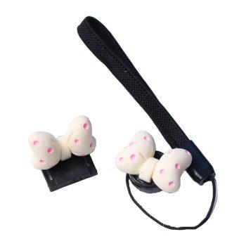 ست نگهدارنده درپوش لنز دوربین مدل پاپیون Mickey Mouse سفید