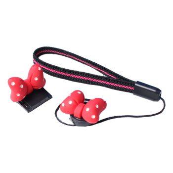 ست نگهدارنده درپوش لنز دوربین مدل پاپیون Mickey Mouse قرمز