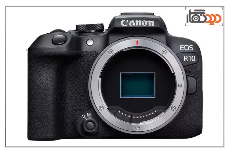 نمای رو به روی بدنه دوربین Canon R100