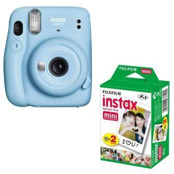 دوربین عکاسی فوجی فیلم FUJIFILM INSTAX Mini 11 آبی + کاغذ 20 عددی