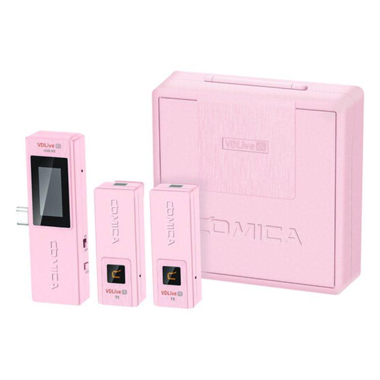 ست میکروفن بی سیم کامیکا Comica Audio VDLive10 USB Pink