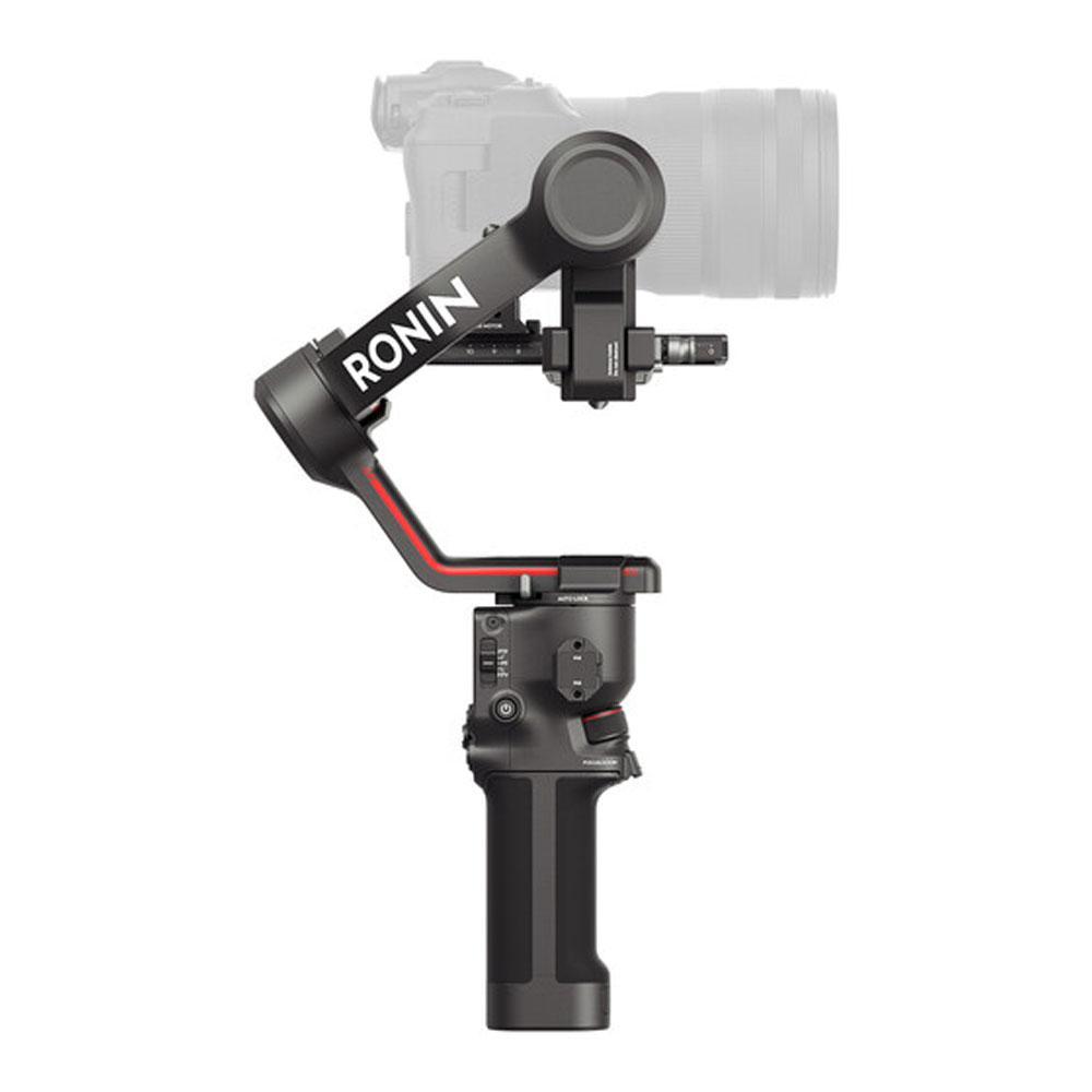 تصویر جانبی از گیمبال دوربین دی جی آی آر اس 3 DJI RS 3 Gimbal Stabilizer و نحوه قرارگیری دوربین و تنظیم دوربین روی آن
