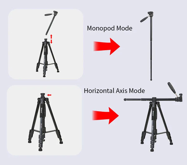 حالات مختلف سه پایه دوربین جیماری Jmary KP2274 Tripod