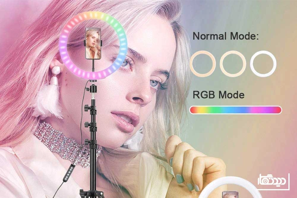 بهترین رینگ لایت برای تولید محتوا و عکاسی و انواع رینگ لایت و چهره خانم