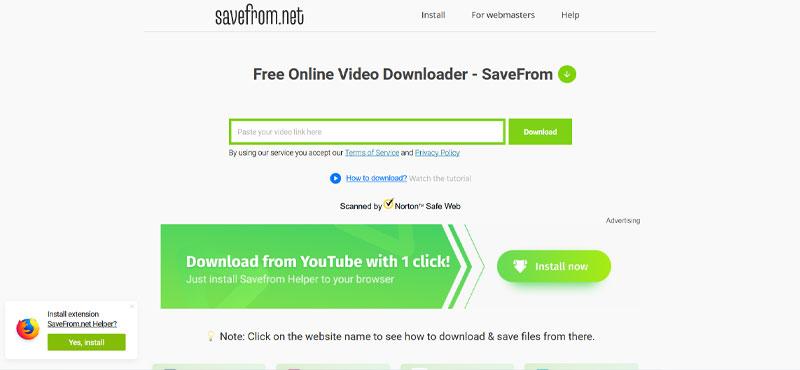 سایت دانلود از یوتیوب SaveFrom
