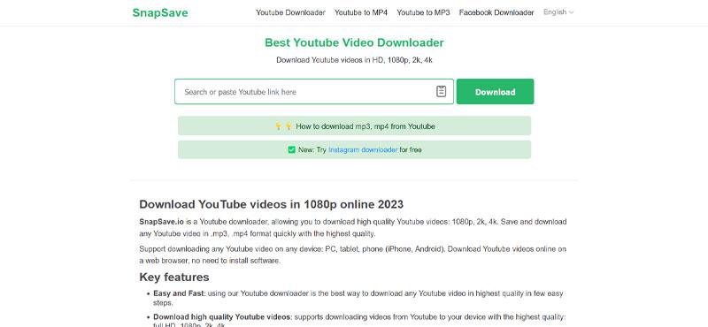 سایت دانلود از یوتیوب SnapSave