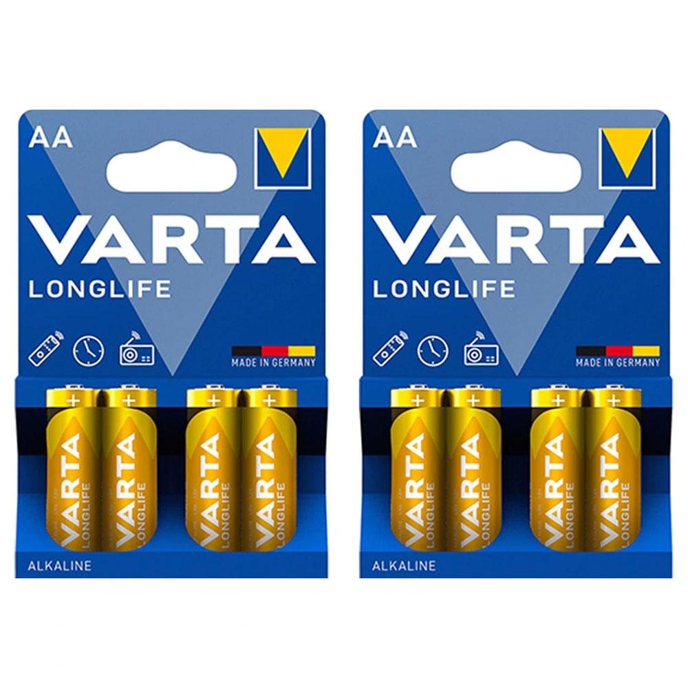 باتری قلمی آلکالاین وارتا Varta Longlife (8عددی)