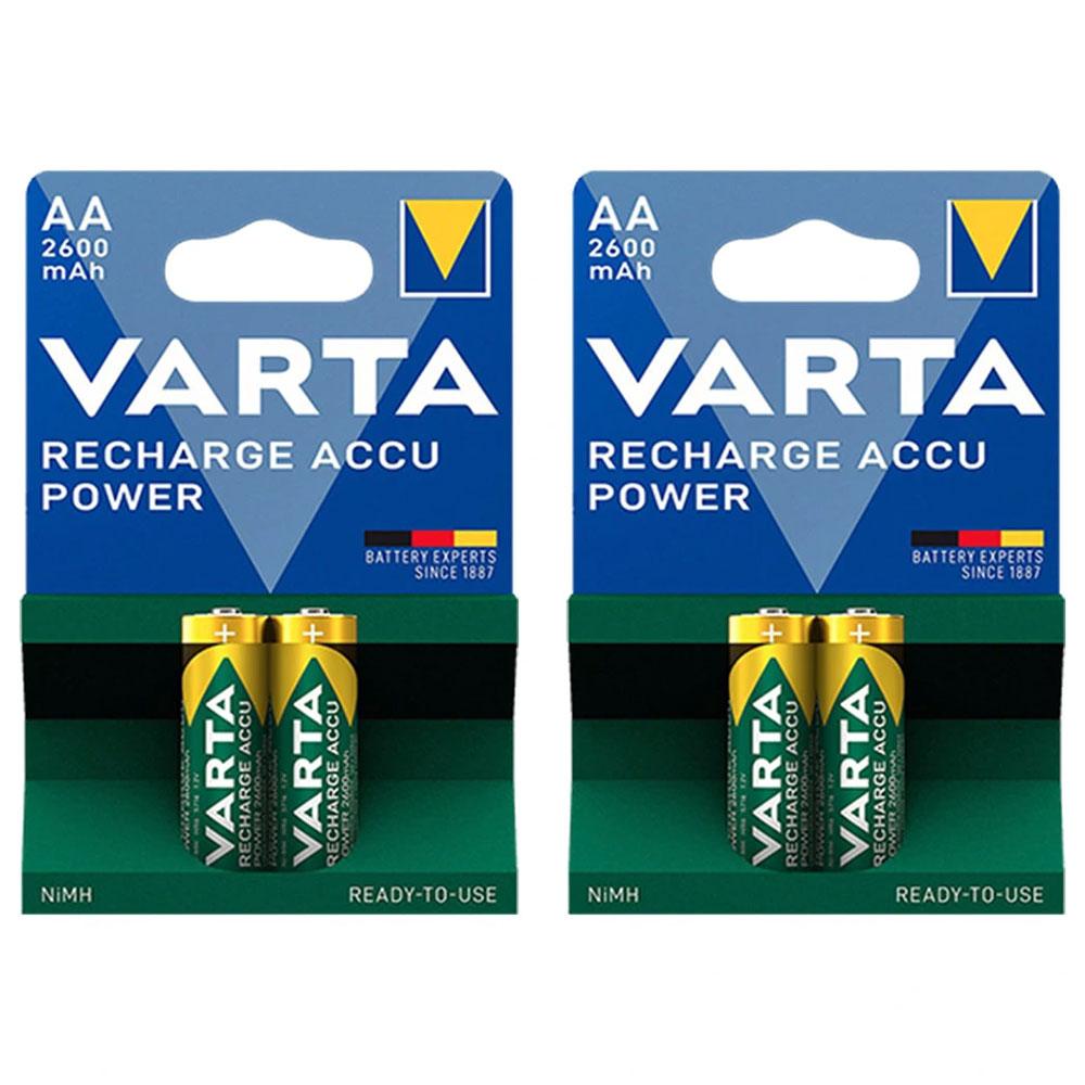 باتری قلمی شارژی وارتا Varta 2600mAh (4عددی)