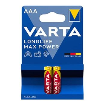 باتری نیم قلمی آلکالاین وارتا Varta Longlife Max Power (2عددی)