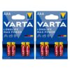 باتری نیم قلمی آلکالاین وارتا Varta Longlife Max Power (8عددی)