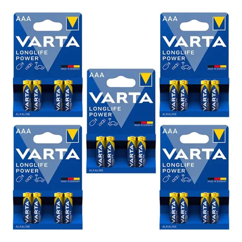 باتری نیم قلمی آلکالاین وارتا Varta Longlife Power (20عددی)