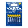 باتری نیم قلمی آلکالاین وارتا Varta Longlife Power (6عددی)