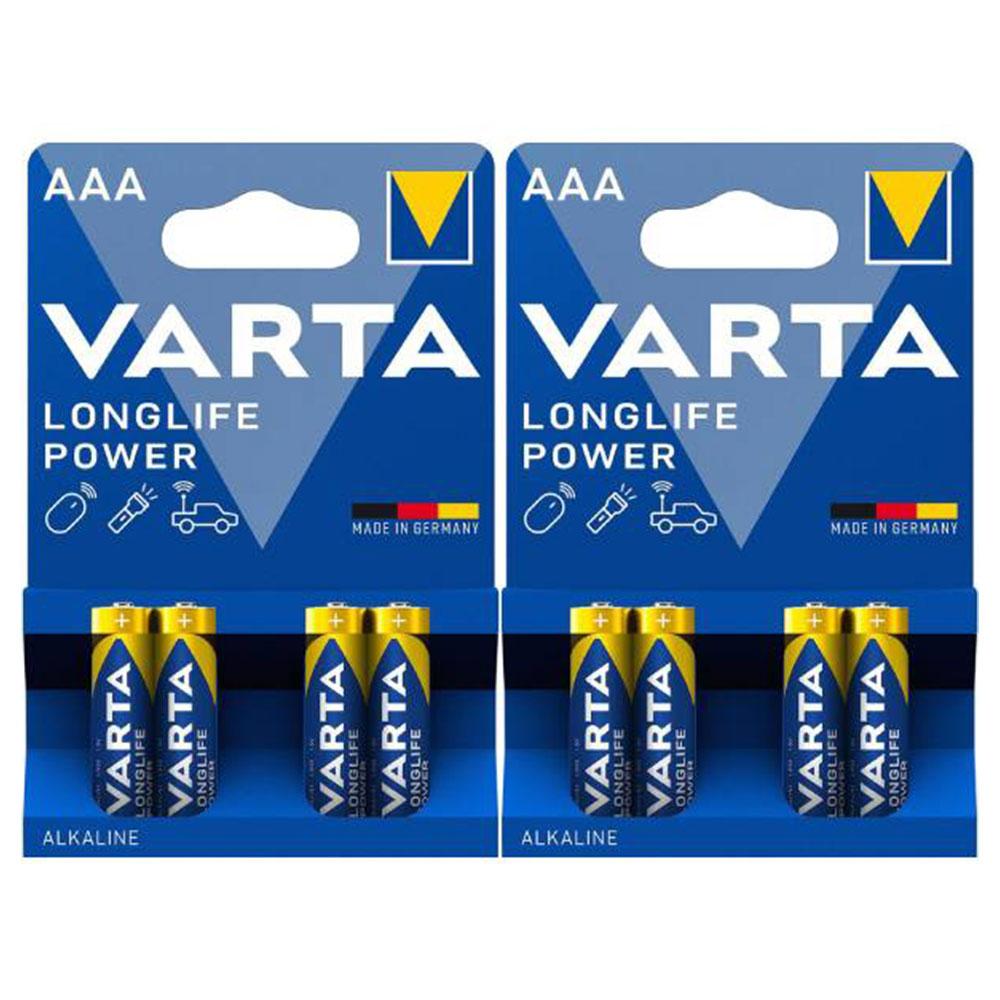 باتری نیم قلمی آلکالاین وارتا Varta Longlife Power (8عددی)