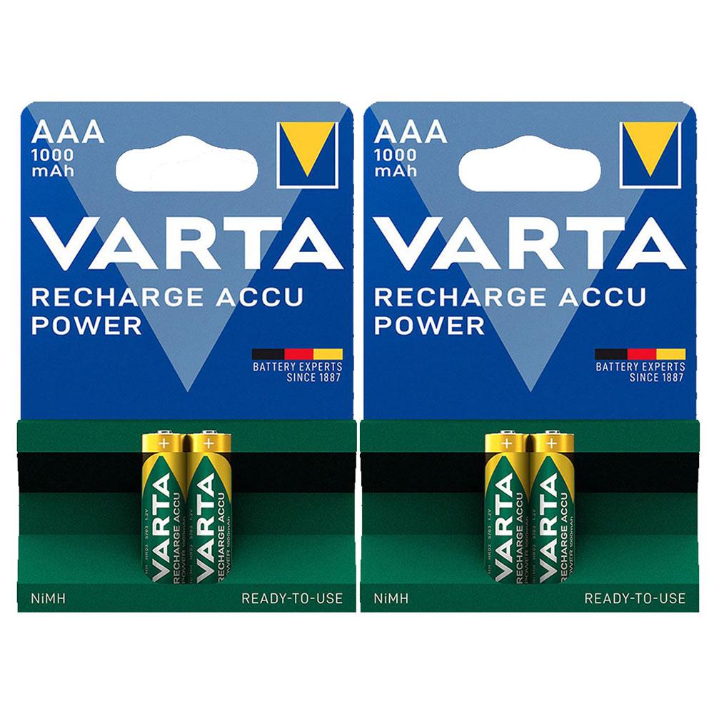 باتری نیم قلمی شارژی وارتا Varta 1000mAh (4عددی)