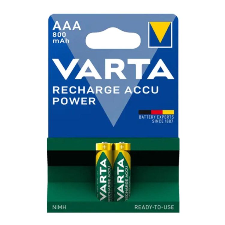 باتری نیم قلمی شارژی وارتا Varta 800mAh (2عددی)