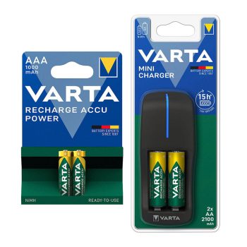 شارژر باتری وارتا مدل Varta Mini + باتری نیم قلمی 1000mah