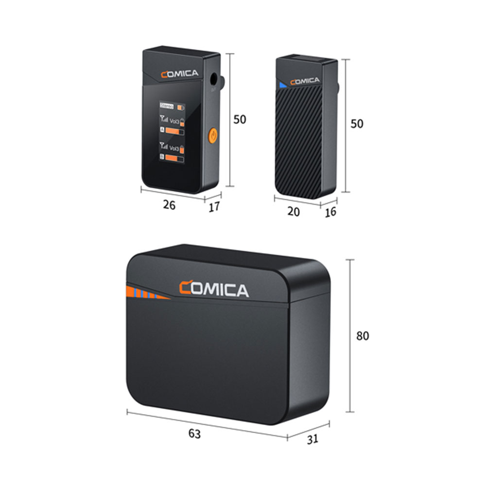 ابعاد کوچک میکروفن بی سیم کامیکا Comica Vimo C3