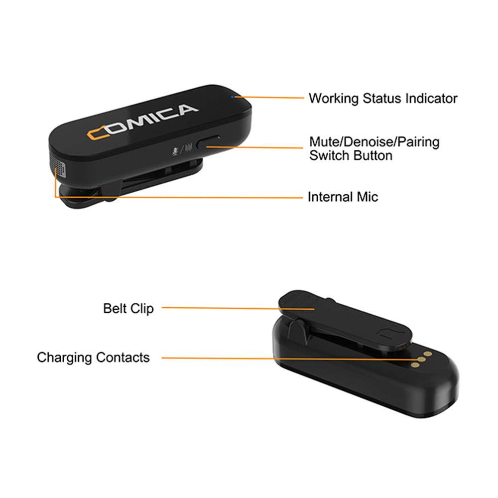 معرفی دکمه های میکروفن بی سیم کامیکا Comica Vimo S-UC