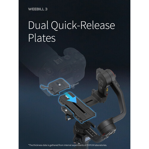 تصویر از نحوه قرارگیری دوربین روی گیمبال دوربین ژیون ویبیل 3 اس Zhiyun WEEBILL 3S Gimbal