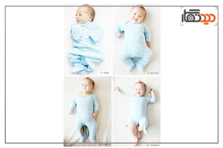 ایده عکس ماهگرد نوزاد با لباس