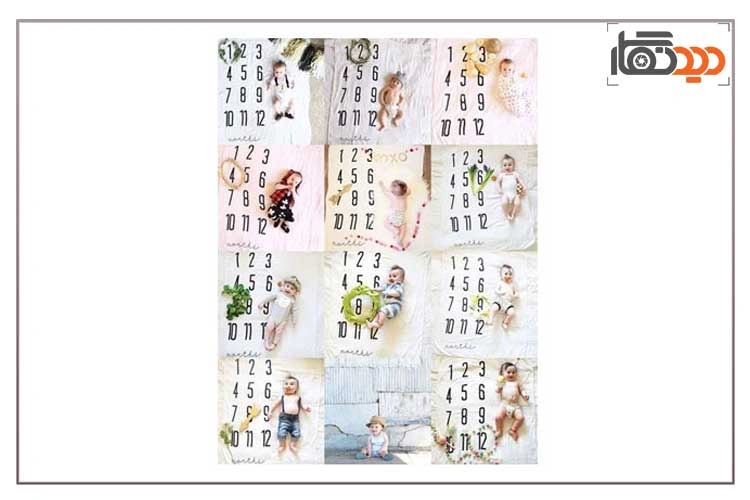 ایده عکس ماهگرد نوزاد با تقویم