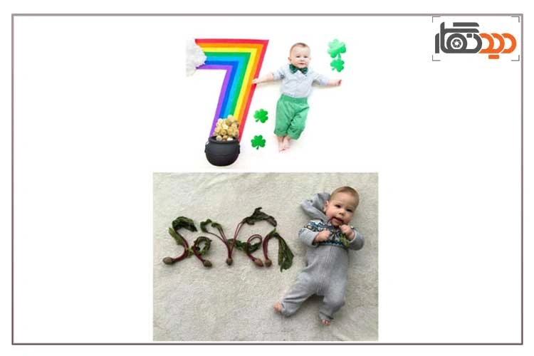 ایده عکس ماهگرد نوزاد 7 ماهگی