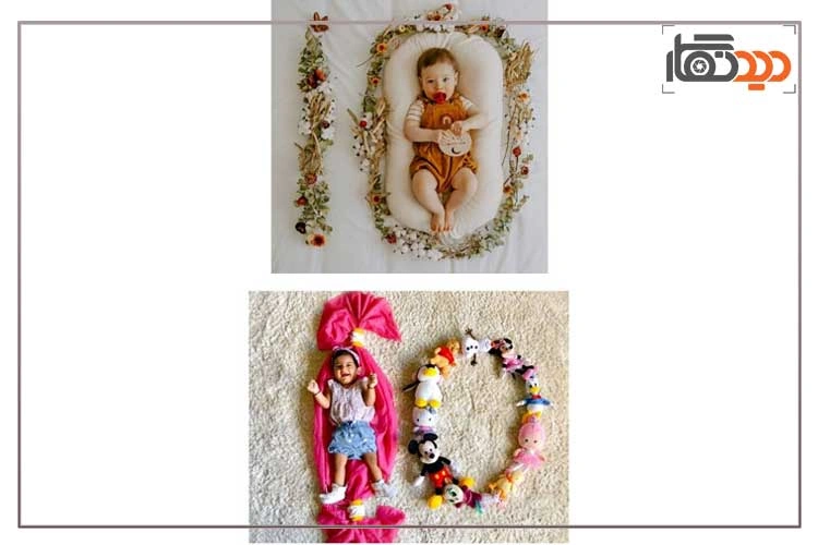 ایده عکس ماهگرد نوزاد 10 ماهگی