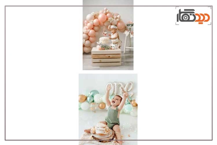 ایده عکس ماهگرد نوزاد با بادکنک