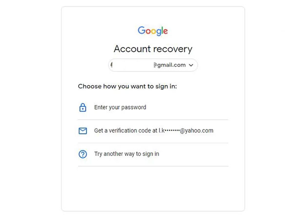 بازیابی رمز جیمیل