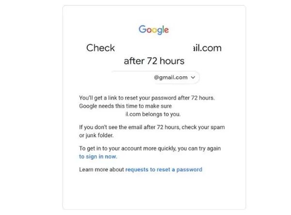 بازیابی رمز جیمیل